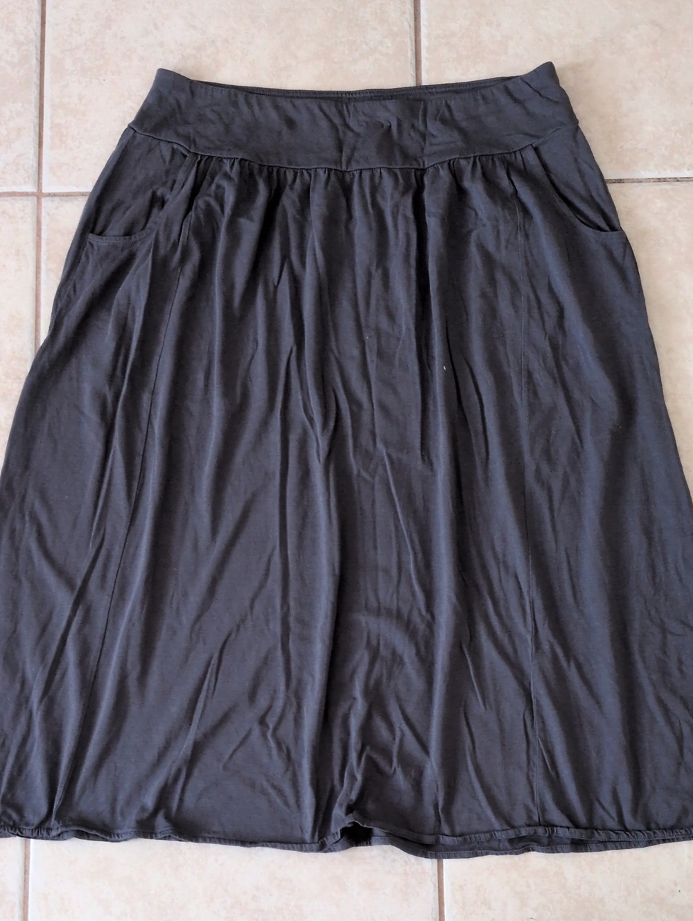 Pure Jill Gray Knit Skirt Side Pockets Size Large